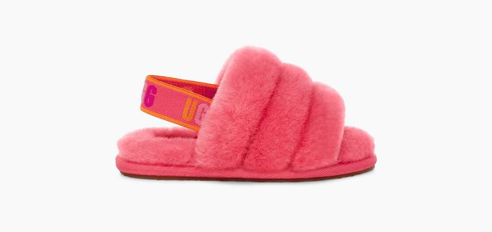 Ugg Fluff Yeah Toddler - Kids Slippers - Strawberry Red - NZ (1284AYHTW)